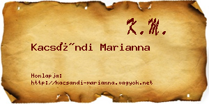 Kacsándi Marianna névjegykártya