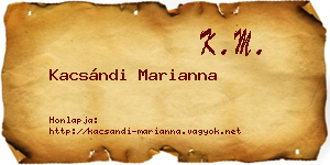 Kacsándi Marianna névjegykártya
